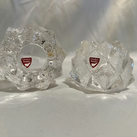 Vintage Orrefors Kosta Boda Nimbus Candle Holders Berit Johansson A Pair